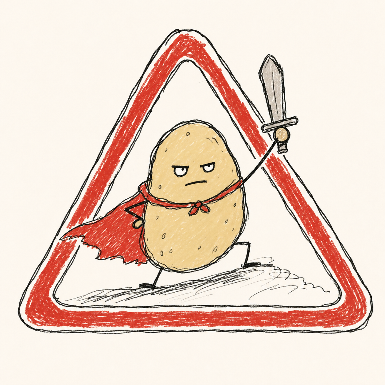 Hero Potato Warning Sticker preview